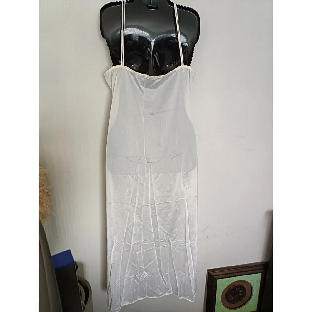 Lorraine Full Slip  Gown Size Large Off White Lace Trim Nylon 45
